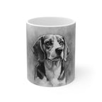 Beagle Charcoal Portrait Ceramic Mug 11oz | Premium Dog Art | Tritan