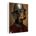 Dachshund Medieval Knight Portrait Canvas Wall Art, Regal Dog Painting, Dachshund Lover Gift, Stretched Canvas