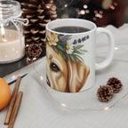 Labrador Retriever Watercolor Floral Crown Coffee Mug | Premium Dog Prints | Tritan — detail view