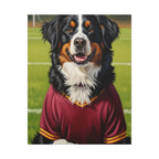 Bernese Mountain Dog Oil Painting Soccer Portrait Canvas Art | Berner Dog Gift | Pet Loss Memorial Wall Art Decor