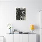 Boxer Charcoal Portrait Canvas Art | Dog Lover Gift, Pet Wall Decor, Boxer Mom Gift