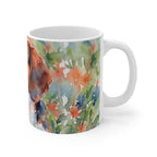 Beagle Watercolor Ceramic Coffee Mug 11oz, Soft Dog Painting, Beagle Lover Gift