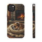 Acrylic English Bulldog - Winter Hearth | Tough Phone Case