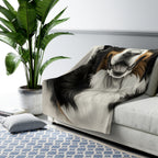 Bernese Mountain Dog Charcoal Portrait Sherpa Fleece Blanket | Dog Lover Gift — view 8 of 9