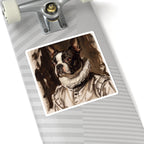 Boston Terrier Renaissance Royal Portrait Sticker, Dog Portrait Vinyl Decal, Kiss-Cut Sticker, Boston Terrier Lover Gift
