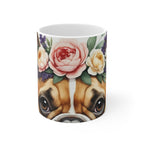 French Bulldog Watercolor Floral Crown Coffee Mug | Premium Dog Prints | Tritan — primary view
