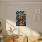 Dachshund Post-Impressionist Oil Painting Stretched Canvas Wall Art | Funny Dog Decor Gift | Pet Lover Home Art