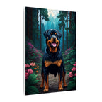 Rottweiler Stained Glass Canvas Wall Art | Dog Lover Gift | Rottie Decor | Pet Art Print