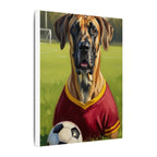 Great Dane Oil Painting Soccer Portrait Stretched Canvas Wall Art | Dog Lover Gift | Giant Breed Decor