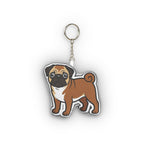 Pop Art Pug Plush Keychain | Tritan