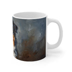 Acrylic-Style Australian Shepherd - Slate Blue | Ceramic Mug 11oz