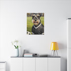 Miniature Schnauzer Soccer Portrait Oil Painting Canvas Wall Art, Schnauzer Dog Lover Gift, Pet Decor, Sports Fan Home Decor