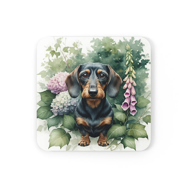 Dachshund Watercolor Garden Peek Drink Coaster | Premium Dog Prints | Tritan
