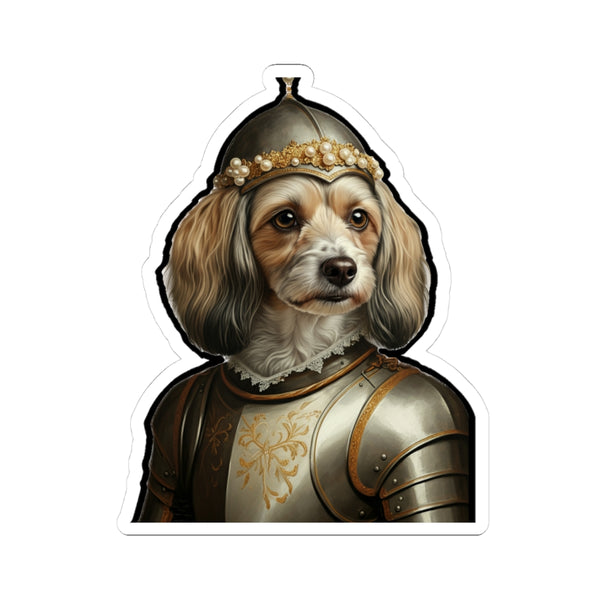 Havanese Medieval Knight Portrait Sticker, Dog Portrait Vinyl Decal, Kiss-Cut Sticker, Havanese Lover Gift