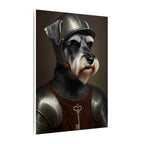 Miniature Schnauzer Medieval Knight Portrait Canvas Wall Art, Regal Dog Painting, Miniature Schnauzer Lover Gift, Stretched Canvas