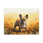 French Bulldog Watercolor Painting Stretched Canvas Wall Art | Frenchie Lover Gift | Dog Pet Portrait Print Home Decor