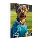Yorkshire Terrier Oil Painting Soccer Portrait Canvas Wall Art | Yorkie Dog Lover Gift | Pet Decor for Home