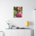 Poodle Oil Painting Soccer Portrait Wall Art, Poodle Mom Gift, Dog Lover Decor, Stretched Canvas Print