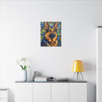 German Shepherd Post-Impressionist Oil Painting Canvas Wall Art Decor, Dog Lover Gift, Pet Owner Present, GSD Art Print
