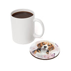 Beagle Watercolor Butterfly Bloom Drink Coaster | Premium Dog Prints | Tritan