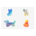Patriotic Pups Holographic Sticker Sheet, 4 Patriotic Dog Stickers | Tritan