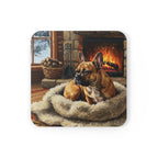 Acrylic French Bulldog - Winter Hearth | Cork Back Coaster