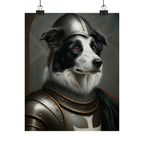 Border Collie Medieval Knight Portrait Matte Poster, Regal Dog Art Print, Border Collie Lover Gift, Wall Art