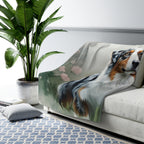 Australian Shepherd Watercolor Rain Garden Throw Blanket | Premium Dog Prints | Tritan — view 8 of 9