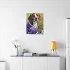 Beagle Soccer Portrait Oil Painting Canvas Print, Dog Wall Art Decor, Pet Lover Gift