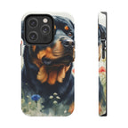Rottweiler Watercolor Wildflower Field Phone Case | Premium Dog Prints | Tritan — secondary view