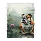 English Bulldog Watercolor Rain Garden Throw Blanket | Premium Dog Prints | Tritan — view 3 of 9