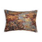 Dachshund Acrylic Painting Lumbar Pillow, Autumn Woods Dog Art Decor, Wiener Dog Gift for Dog Lovers — view 3