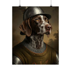 German Shorthaired Pointer Medieval Knight Portrait Matte Poster, Regal Dog Art Print, German Shorthaired Pointer Lover Gift, Wall Art