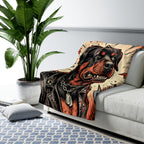 Rottweiler Comic Pop Art Throw Blanket | Premium Dog Art | Tritan