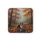 Acrylic Boston Terrier - Autumn Woods | Cork Back Coaster