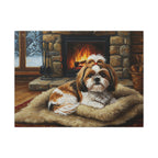 Shih Tzu Art Print, Dog Wall Art Canvas, Pet Lover Gift, Acrylic Painting Style, Stretched Canvas Decor, Dog Mom Present
