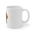 Beagle Stained Glass Monochrome Gold Ceramic Mug 11oz | Dog Lover Gift