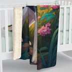 Siberian Husky Low Poly Prairie Sherpa Fleece Blanket | Dog Lover Gift