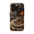 Acrylic English Bulldog - Winter Hearth | Tough Phone Case