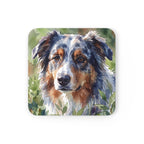 Australian Shepherd Watercolor Drink Coaster by Tritan — angled detail view