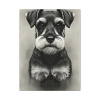 Miniature Schnauzer Charcoal Portrait Canvas Print | Dog Wall Art Decor | Pet Owner Gift | Schnauzer Lover Present