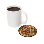 English Bulldog Stained Glass Warm Jewel Cork Back Coaster | Dog Lover Gift