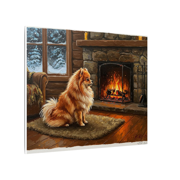 Pomeranian Wall Art Canvas, Acrylic Dog Painting Print, Pom Mom Gift, Pet Lover Home Decor, Stretched Canvas Dog Portrait