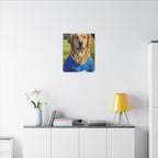 Golden Retriever Oil Painting Soccer Portrait Canvas Wall Art - Dog Lover Gift, Pet Decor for Home, Premium Stretched Canvas Print