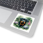 Rottweiler Watercolor Garden Peek Kiss-Cut Stickers | Premium Dog Prints | Tritan