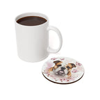 English Bulldog Watercolor Butterfly Bloom Drink Coaster | Premium Dog Prints | Tritan