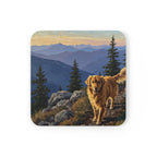 Golden Retriever Acrylic Drink Coaster by Tritan — angled detail view