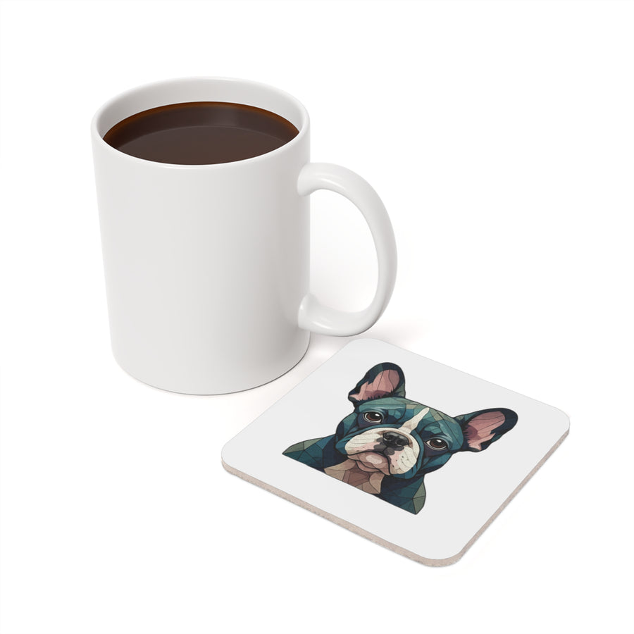 French Bulldog Low Poly Cool Jewel Cork Back Coaster | Dog Lover Gift