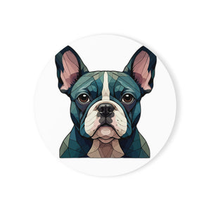 French Bulldog Low Poly Cool Jewel Cork Back Coaster | Dog Lover Gift