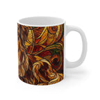 Australian Shepherd Stained Glass Warm Jewel Ceramic Mug 11oz | Dog Lover Gift